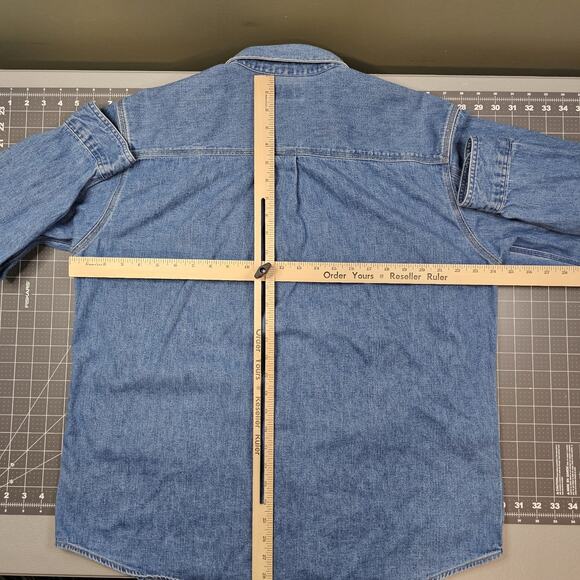 Vintage Carhartt Denim Shirt Large S97STW Metal Buttons Classic Workwear Read! - Picture 10 of 16